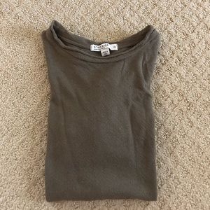 Stateside Dark Green Stretch Gauze Top Sz XS